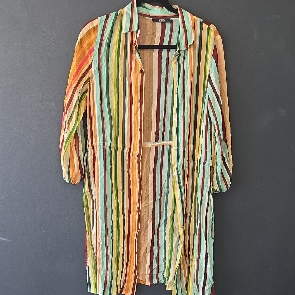 Multicolor Striped Long Sleeve Dress